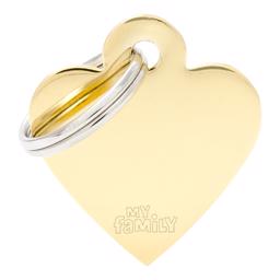My Family Small Dog Tag Basic Heart i guld